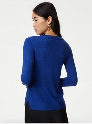 Modrý dámsky basic sveter Marks & Spencer