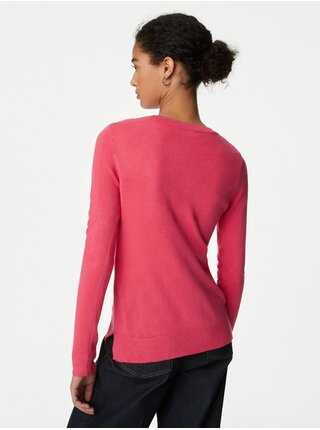 Tmavo ružový dámsky basic sveter Marks & Spencer