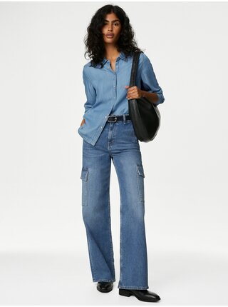 Modrá dámská džínová košile Marks & Spencer   