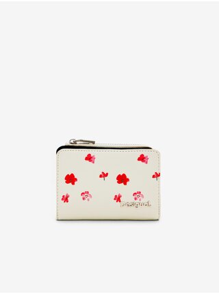 Krémová dámska kvetovaná peňaženka Desigual Circa Emma Mini