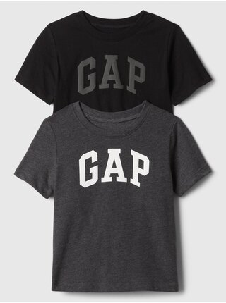 Sada dvou klučičích triček v černé a šedé barvě GAP
