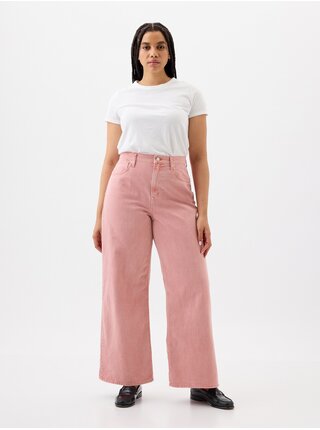 Růžové dámské wide fit džíny GAP