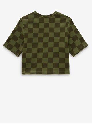 Zelené dámské kostkované cropped tričko VANS Checker