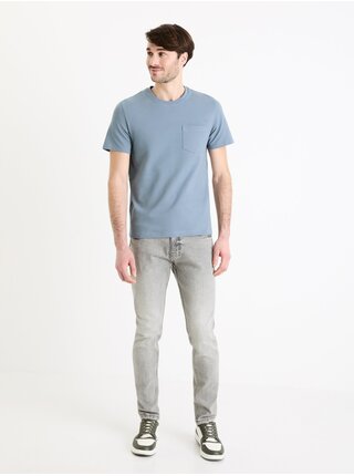 Modré pánské basic tričko Celio Gepik 
