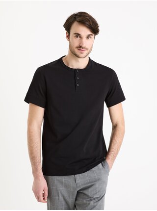 Čierne pánske basic tričko Celio Geley