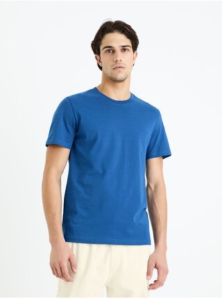 Modré pánské basic tričko Celio Tebase 