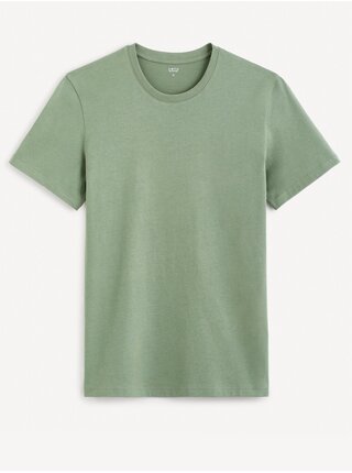 Zelené pánske basic tričko Celio Tebase