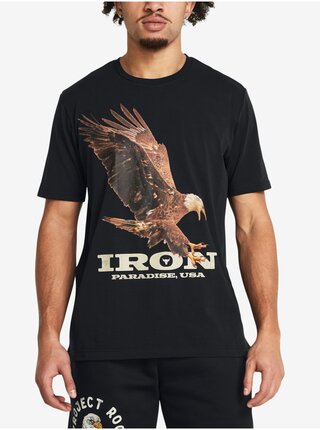 Čierne športové tričko Under Armour UA Pjt Rck Eagle Graphic SS