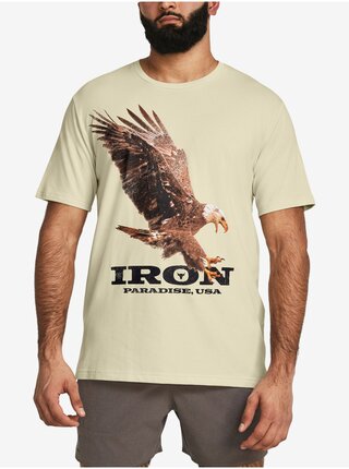 Světle hnědé sportovní tričko Under Armour UA Pjt Rck Eagle Graphic SS