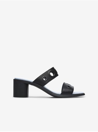 Černé dámské kožené sandálky na podpatku Camper Meda