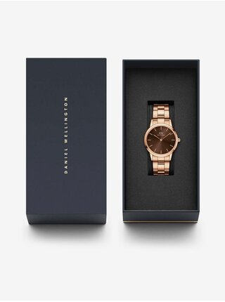 Dámske hodinky v ružovozlatej farbe Daniel Wellington Iconic Link