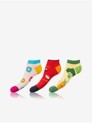 Sada tří párů unisex barevných vzorovaných ponožek Bellinda CRAZY IN-SHOE SOCKS 3x  