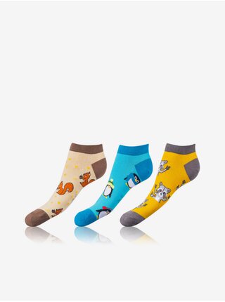 Sada tří párů unisex barevných vzorovaných ponožek Bellinda CRAZY IN-SHOE SOCKS 3x  