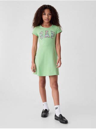 Světle zelené holčičí šaty s logem GAP 