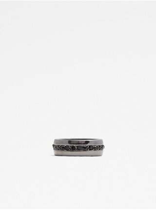 Pánsky prsteň v čierno-striebornej farbe Aldo Adrorin