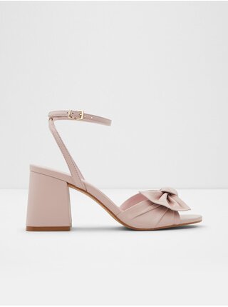Růžové dámské kožené sandály na podpatku Aldo Angelbow