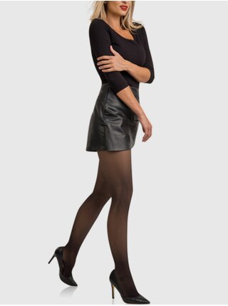Čierne dámske teplé pančuchové nohavice BELLINDA Warm & Transparent 50 DEN