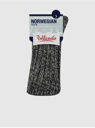 Čierne melírované zimné ponožky s prímesou vlny BELLINDA Norwegian Style