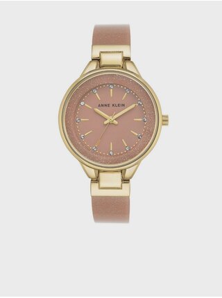 Dámske hodinky v ružovo-zlatej farbe Anne Klein