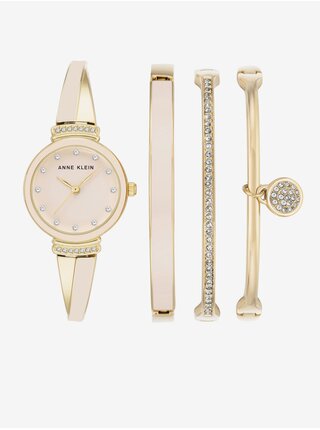 Sada hodinek a náramků ve zlaté barvě Anne Klein