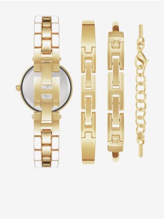Darčeková sada hodiniek a náramkov v zlatej farbe Anne Klein