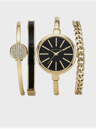 Sada dámských hodinek a náramků ve zlaté barvě Anne Klein 