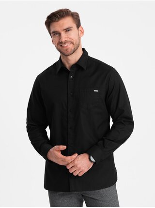 Čierna pánska košeľa Ombre Clothing