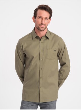 Zelená pánska vrchná košeľa Ombre Clothing