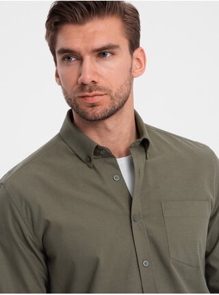Khaki pánská košile Ombre Clothing