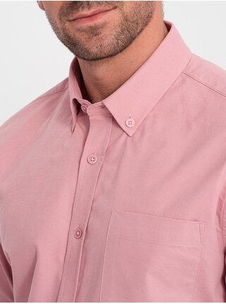 Růžová pánská košile Ombre Clothing