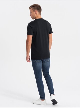 Čierne pánske tričko Ombre Clothing