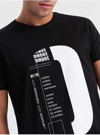 Černé pánské tričko Ombre Clothing