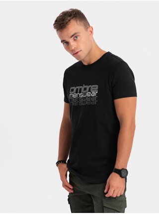 Čierne pánske tričko Ombre Clothing