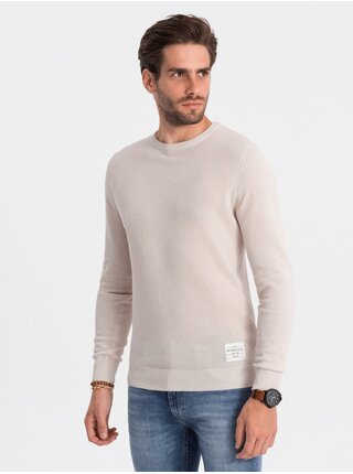 Béžový pánsky sveter Ombre Clothing