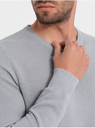 Svetlosivý pánsky sveter Ombre Clothing