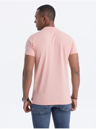 Růžové pánské polo tričko Ombre Clothing  