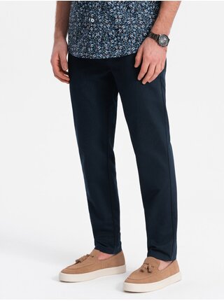Tmavě modré pánské chino kalhoty Ombre Clothing