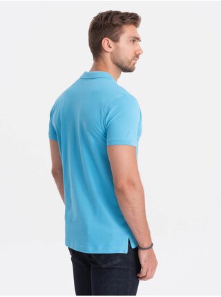 Světle modré pánské polo tričko Ombre Clothing  