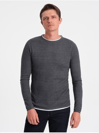Tmavě šedý pánský svetr Ombre Clothing