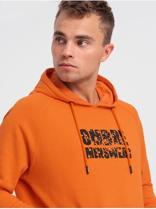 Oranžová pánská mikina Ombre Clothing   