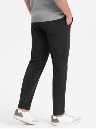 Tmavě šedé pánské chino kalhoty Ombre Clothing