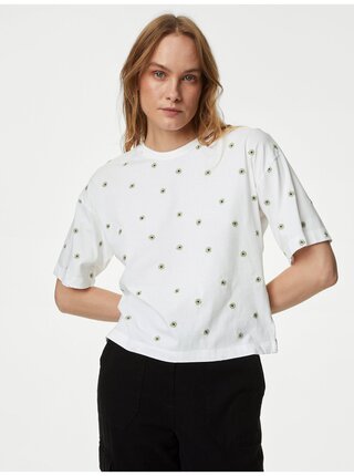 Zeleno-biele dámske tričko Marks & Spencer