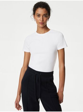 Bílé dámské basic tričko Marks & Spencer   