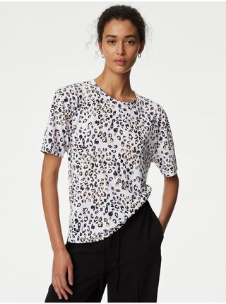 Čierno-biele dámske vzorované tričko Marks & Spencer