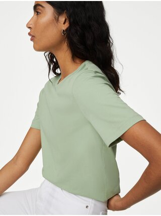 Svetlo zelené dámske basic tričko Marks & Spencer