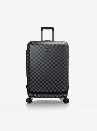 Sivo-čierny kockovaný cestovný kufor Heys EZ Fashion M Checkered