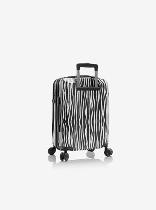 Bielo-čierny cestovný kufor so zvieracím vzorom Heys EZ Fashion S Zebra