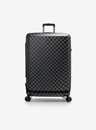 Sivo-čierny kockovaný cestovný kufor Heys EZ Fashion L Checkered