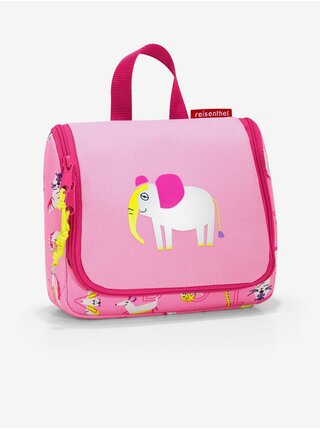 Ružová dievčenská kozmetická taška s motívom slona Reisenthel Toiletbag S Kids Abc friends pink