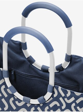Tmavě modrá dámská vzorovaná taška Reisenthel Loopshopper L Frame Signature